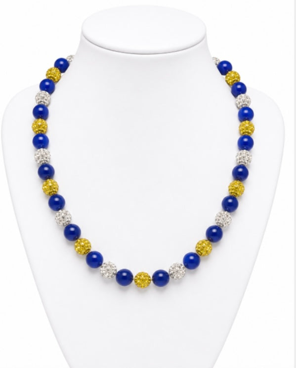 Beaded Rhinestone Necklace – Colorful Stretch Cord, 18"