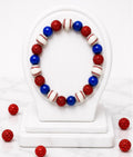 Baseball Beaded Bracelet – Sparkly Team Colors, Fits Up to 7" Wrist