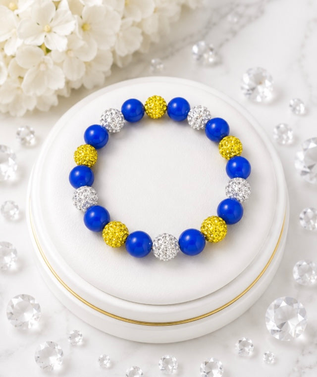 Beaded Rhinestone Bracelet – Colorful Stretch Cord, Fits Up to 6" Wrist