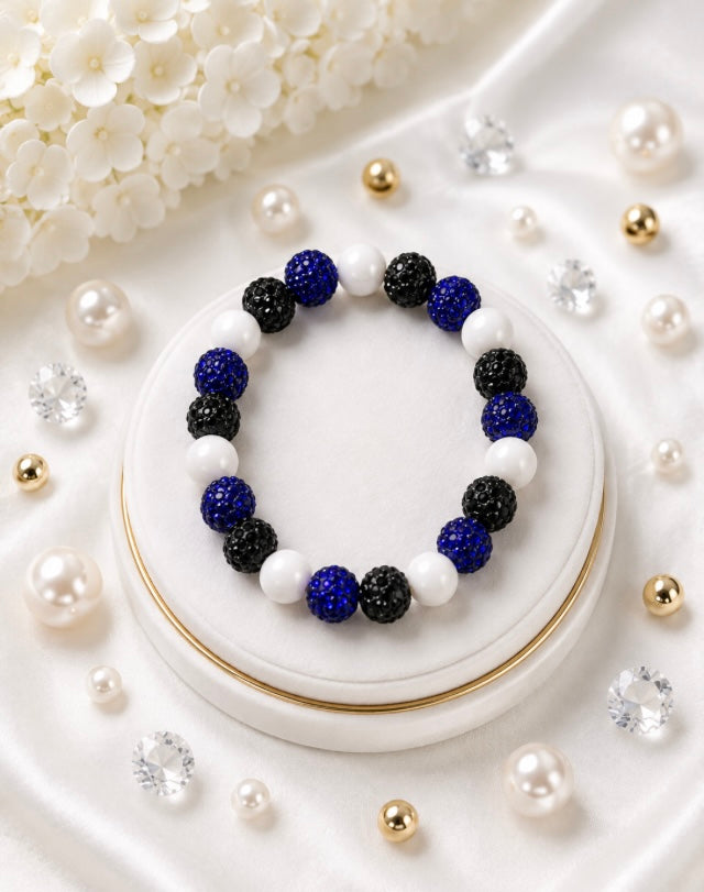 Beaded Rhinestone Bracelet – Colorful Stretch Cord, Fits Up to 6" Wrist