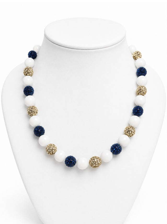 Beaded Rhinestone Necklace – Colorful Stretch Cord, 18"
