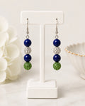 Beaded Rhinestone Dangle Earrings – Colorful Drop Earrings, ~2"