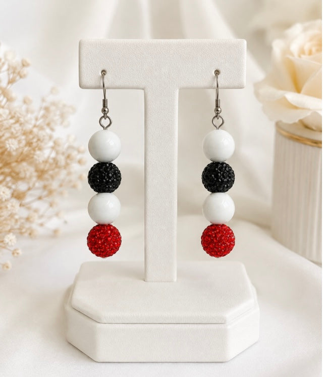 Beaded Rhinestone Dangle Earrings – Colorful Drop Earrings, ~2"